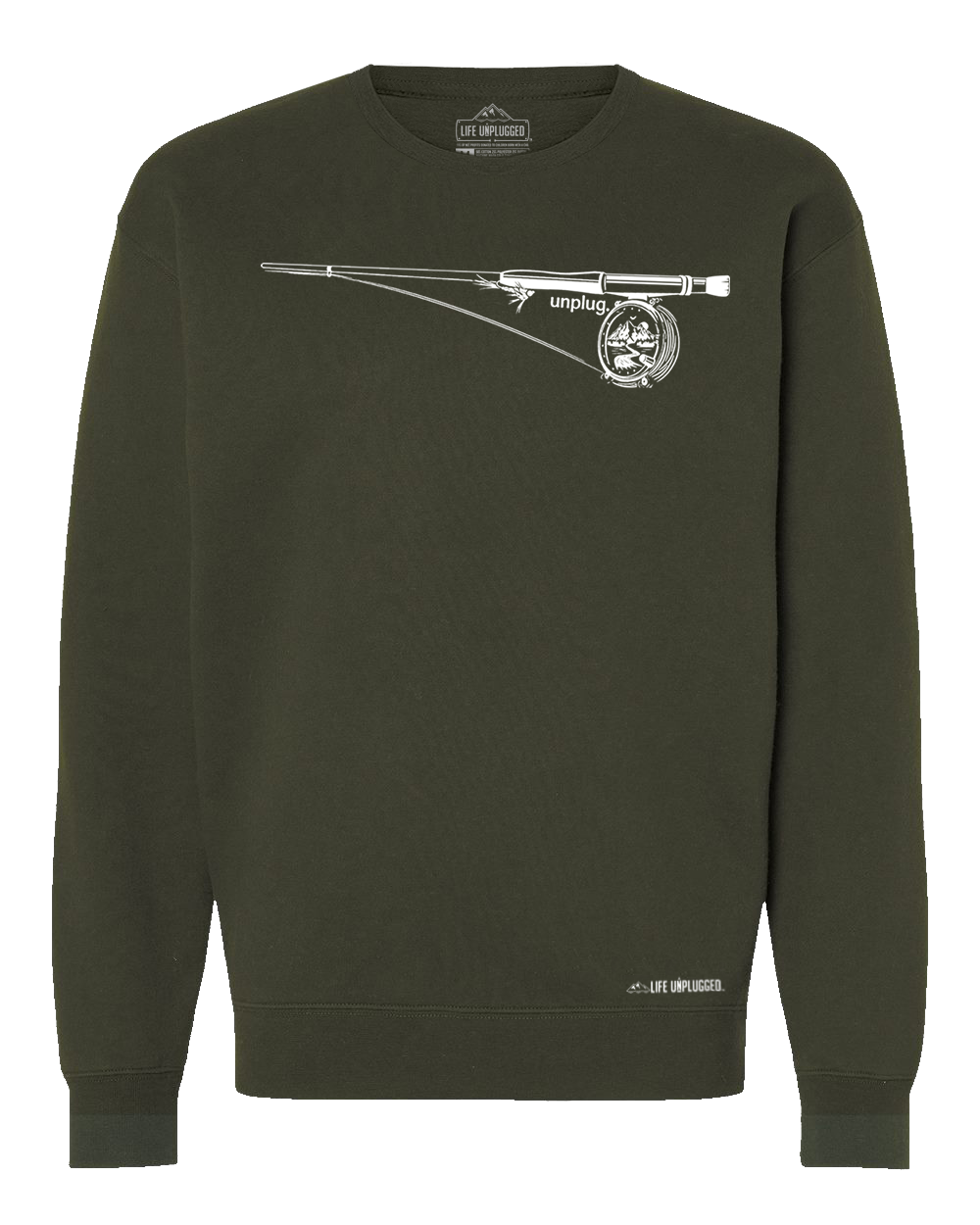 Fly Fishing Mountain Scene Heavyweight Crewneck Sweatshirt