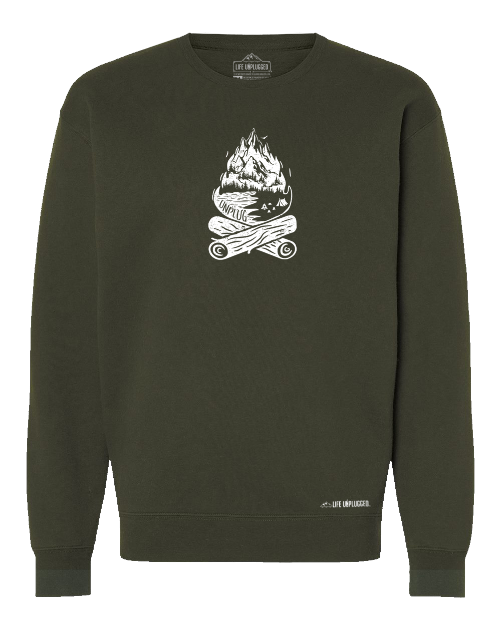 Campfire Mountain Scene Heavyweight Crewneck Sweatshirt