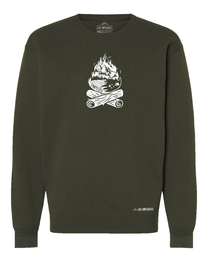 Campfire Mountain Scene Heavyweight Crewneck Sweatshirt