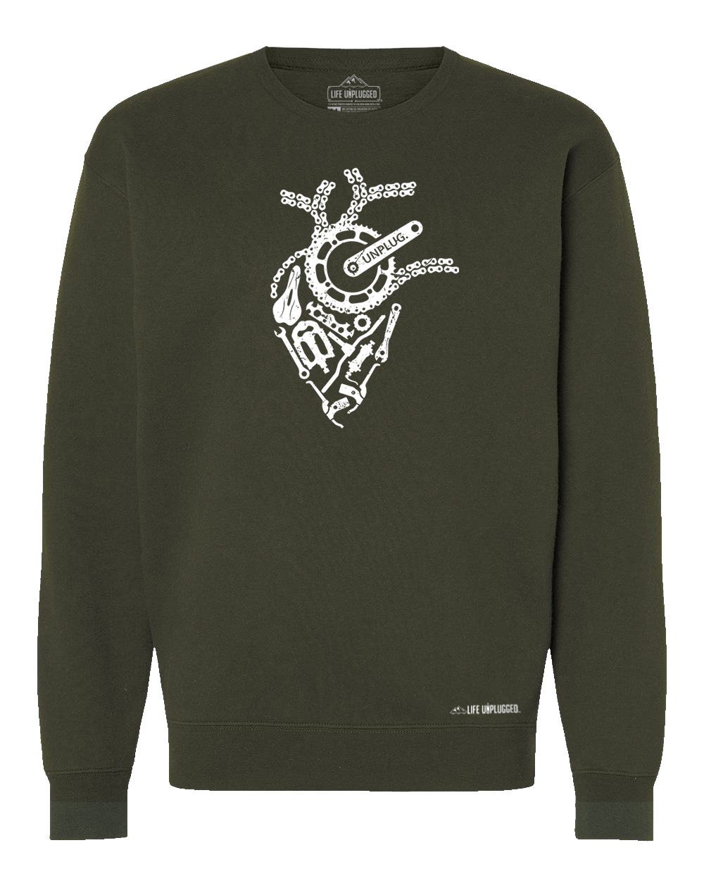 Anatomical Heart (Bicycle Parts) Heavyweight Crewneck Sweatshirt