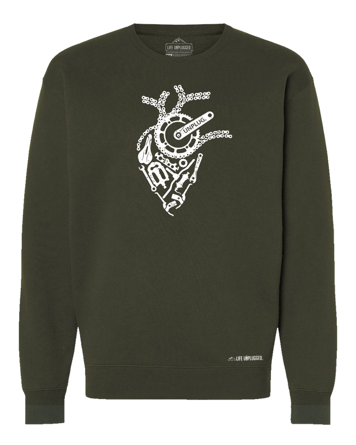 Anatomical Heart (Bicycle Parts) Heavyweight Crewneck Sweatshirt