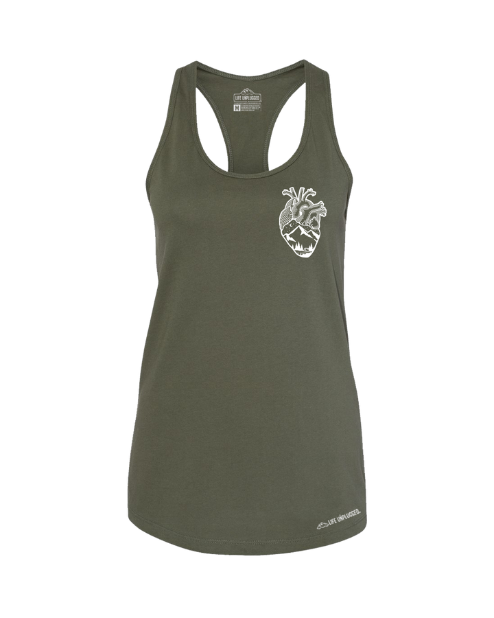 Anatomical Heart (Left Chest) Premium Women's Relaxed Fit Racerback Tank Top - Life Unplugged