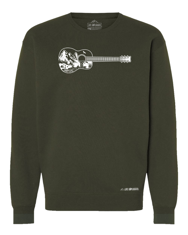 Guitar Mountain Scene Heavyweight Crewneck Sweatshirt