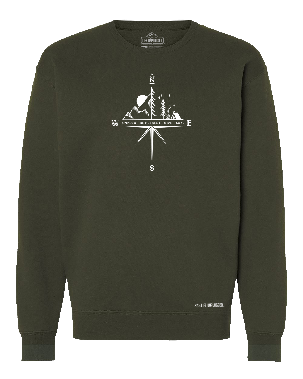 Compass Mountain Scene Heavyweight Crewneck Sweatshirt