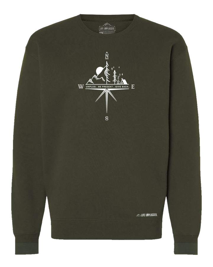 Compass Mountain Scene Heavyweight Crewneck Sweatshirt