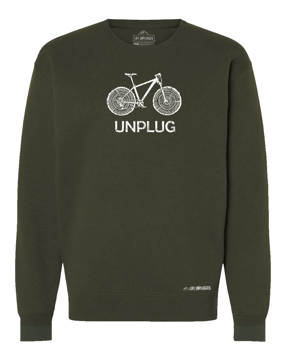 Mountain Bike Tree Stumps Heavyweight Crewneck Sweatshirt