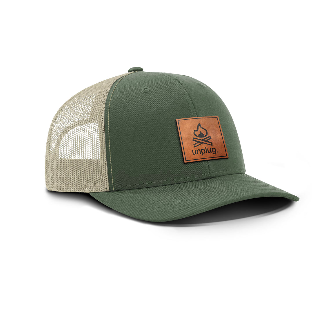 Wander Camper Snapback Leather Patch Hat