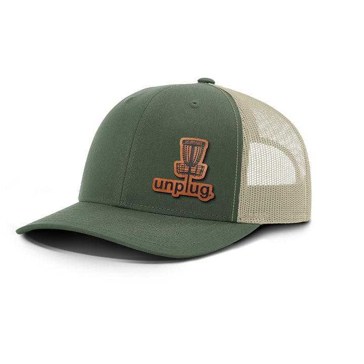 Disc Golf Snapback Leather Patch Hat