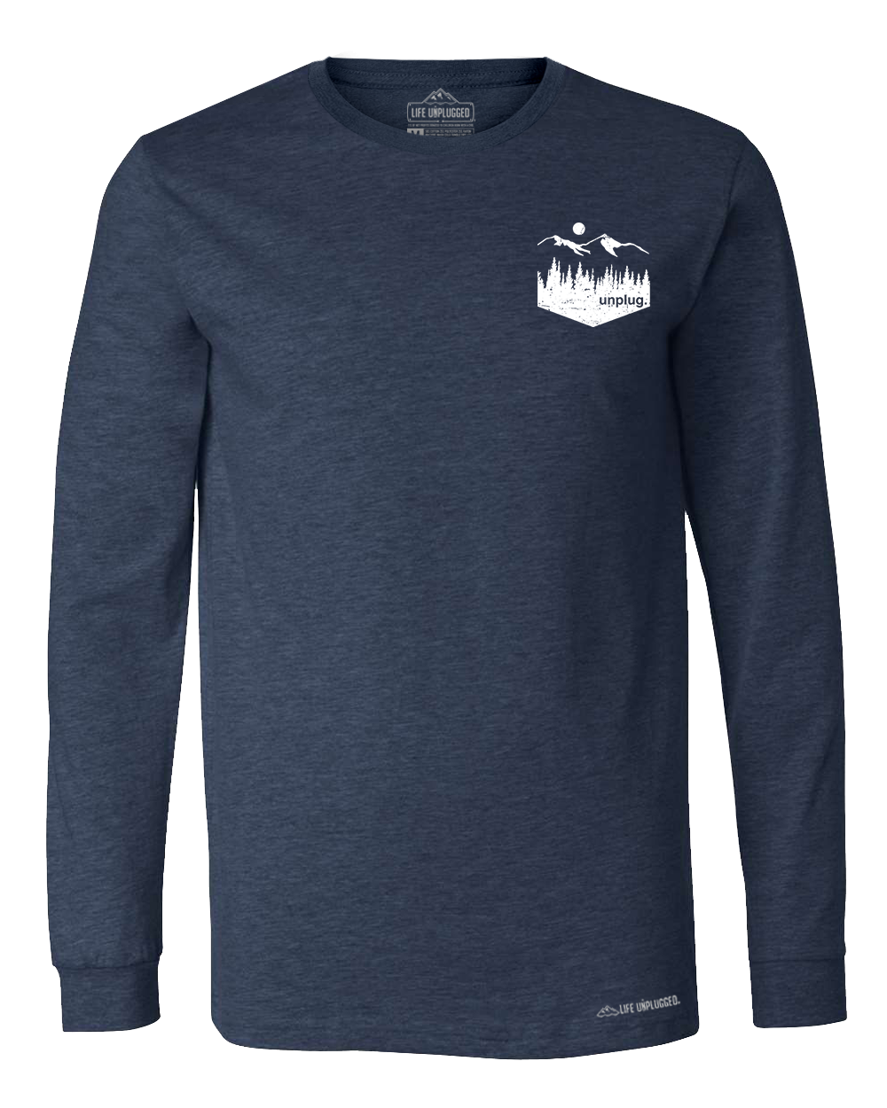 Unplug Mountain Left Chest Pocket Premium Polyblend Long Sleeve T-Shirt