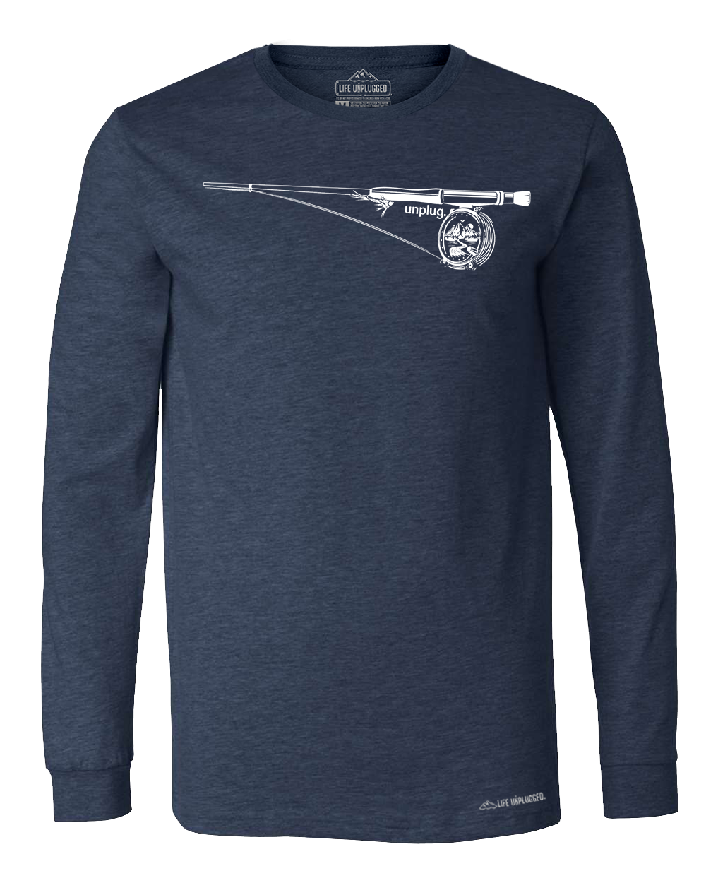 Fly Fishing Mountain Scene Long Sleeve T-Shirt