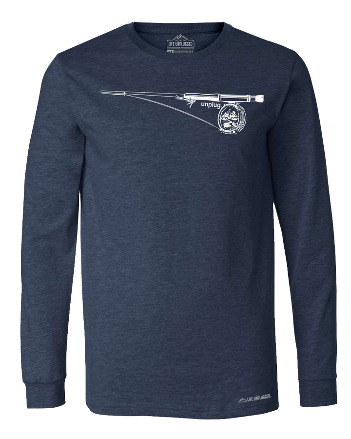 Fly Fishing Mountain Scene Long Sleeve T-Shirt