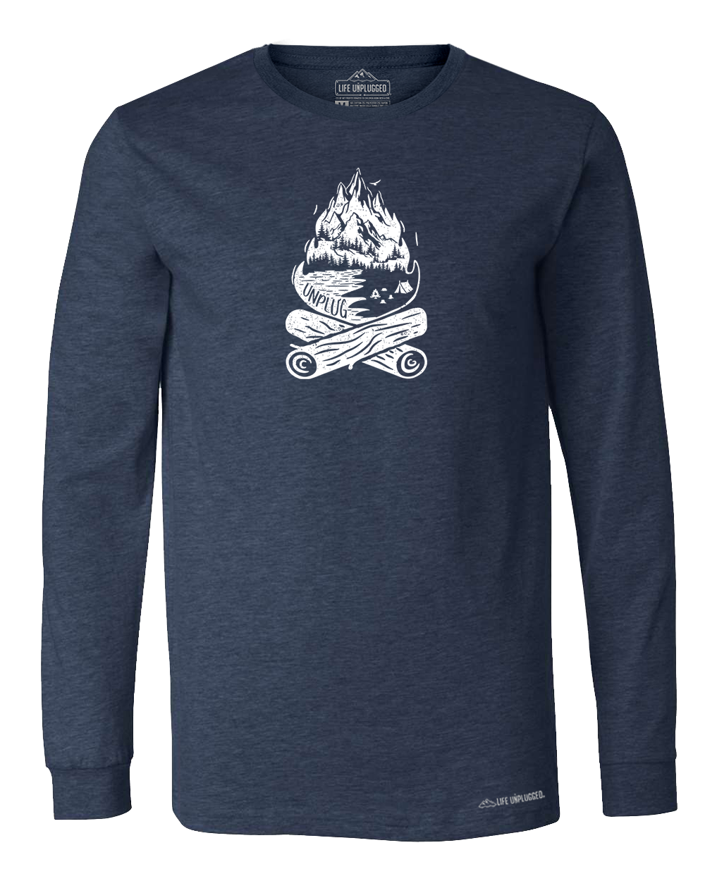 Campfire Mountain scene Long Sleeve T-Shirt