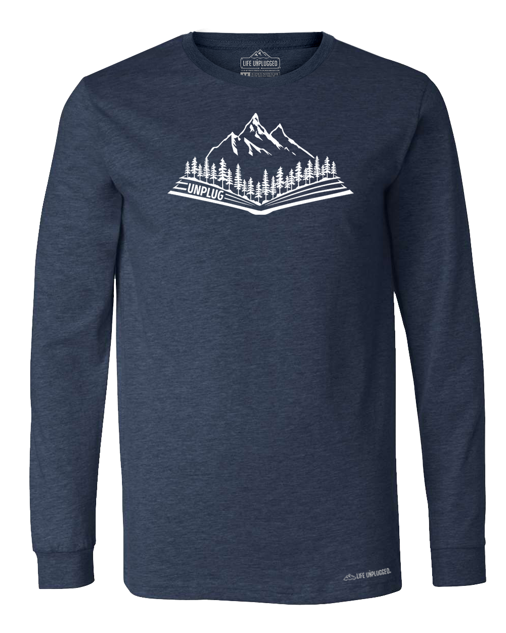 Open Book Mountain Scene Long Sleeve T-Shirt