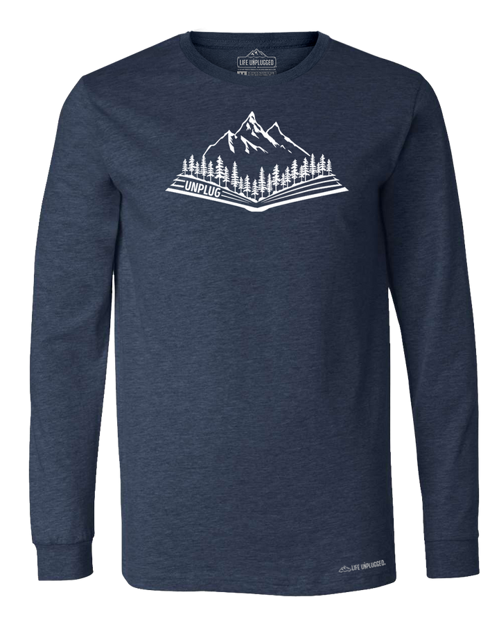 Open Book Mountain Scene Long Sleeve T-Shirt