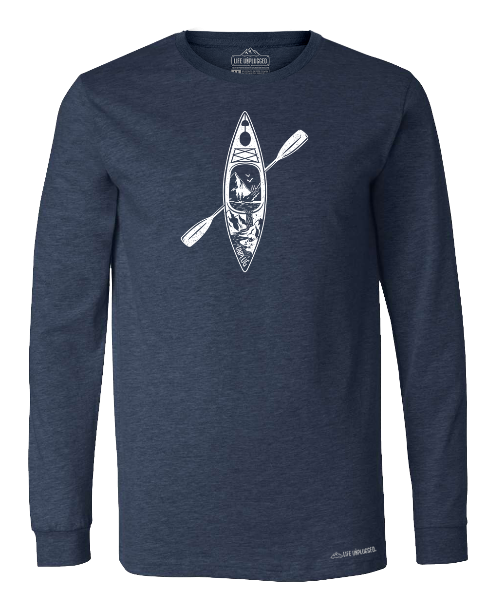 Kayak Mountain Scene Long Sleeve T-Shirt