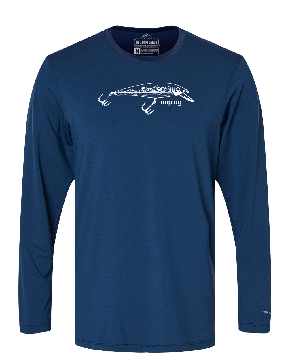 Fishing Lure Mountain Scene Performance Long Sleeve with UPF 50+