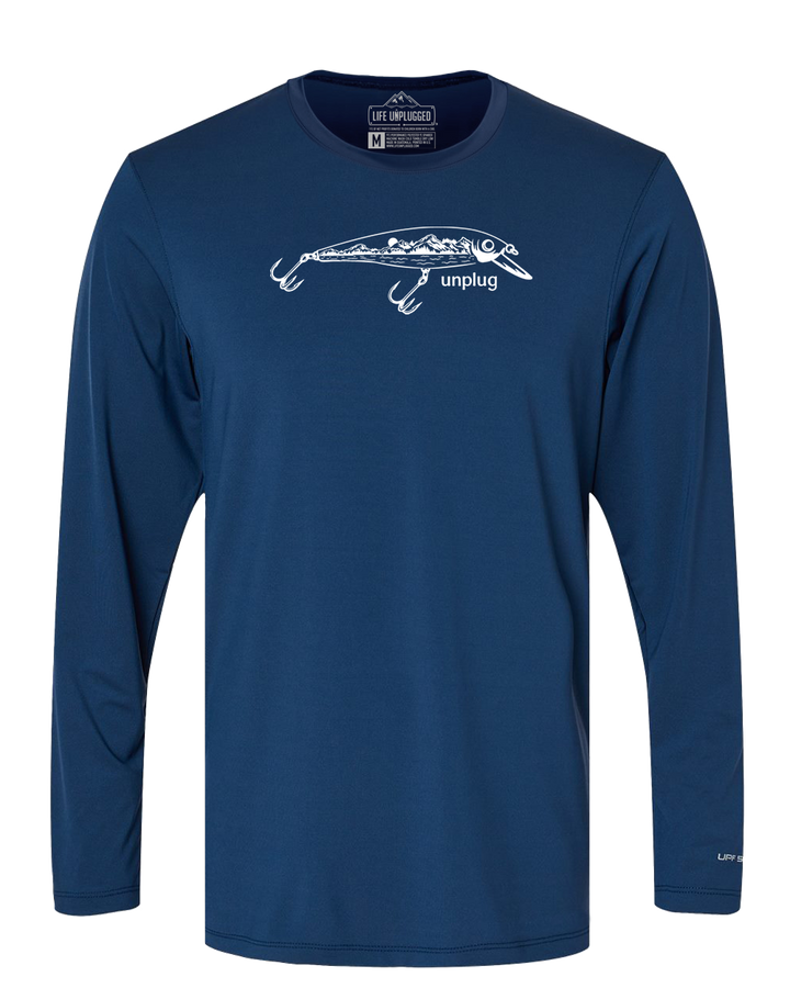 Fishing Lure Mountain Scene Performance Long Sleeve with UPF 50+