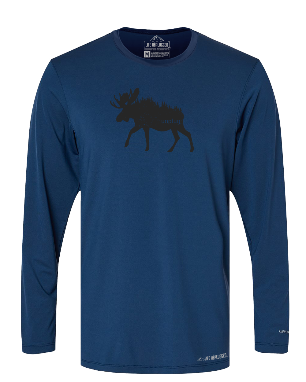 Moose In The Trees Poly/Spandex High Performance Long Sleeve with UPF 50+