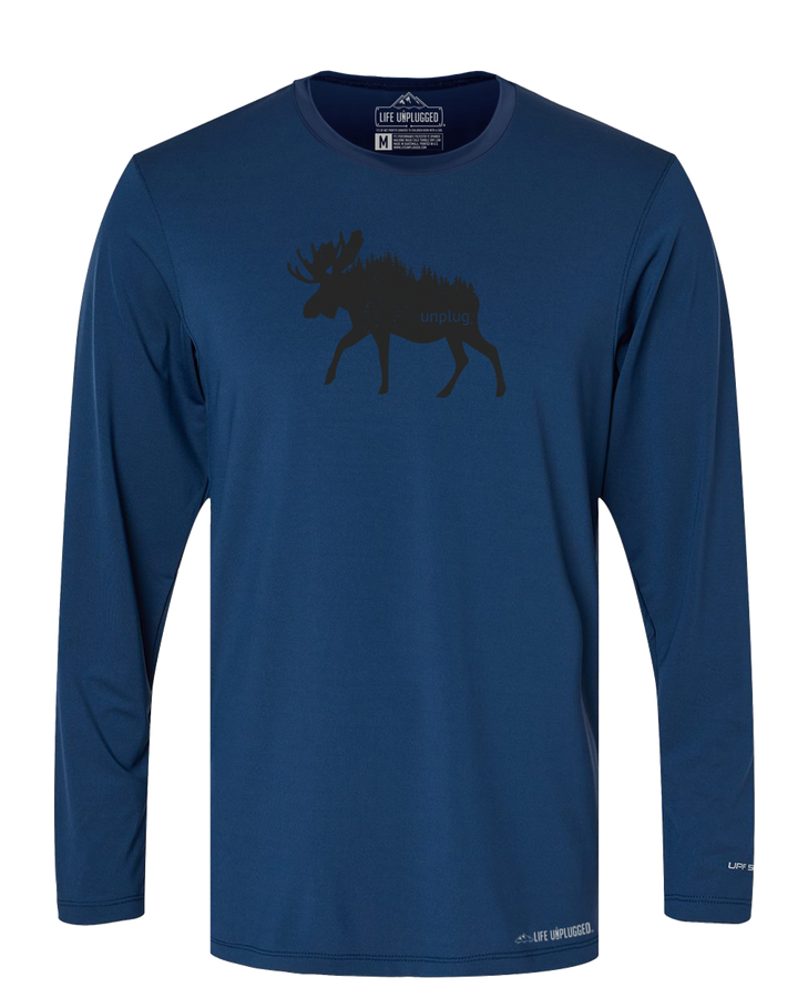 Moose In The Trees Poly/Spandex High Performance Long Sleeve with UPF 50+