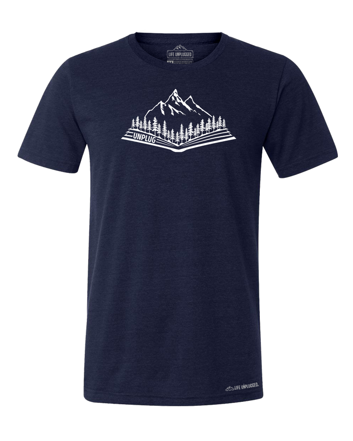 Open Book Mountain Scene Triblend T-Shirt