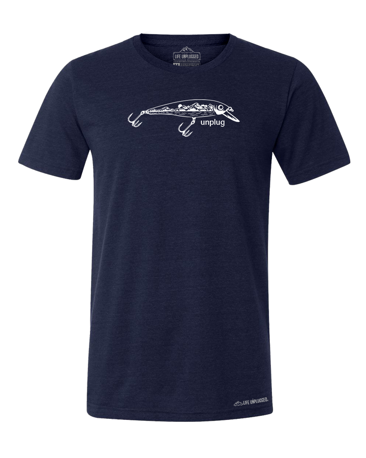 Fishing Lure Mountain Scene Triblend T-Shirt