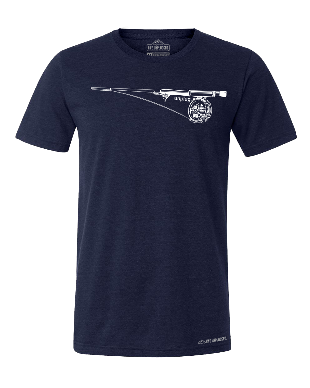 Fly Fishing Mountain Scene Triblend T-Shirt