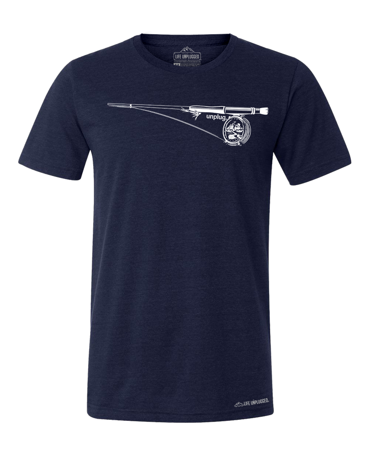 Fly Fishing Mountain Scene Triblend T-Shirt