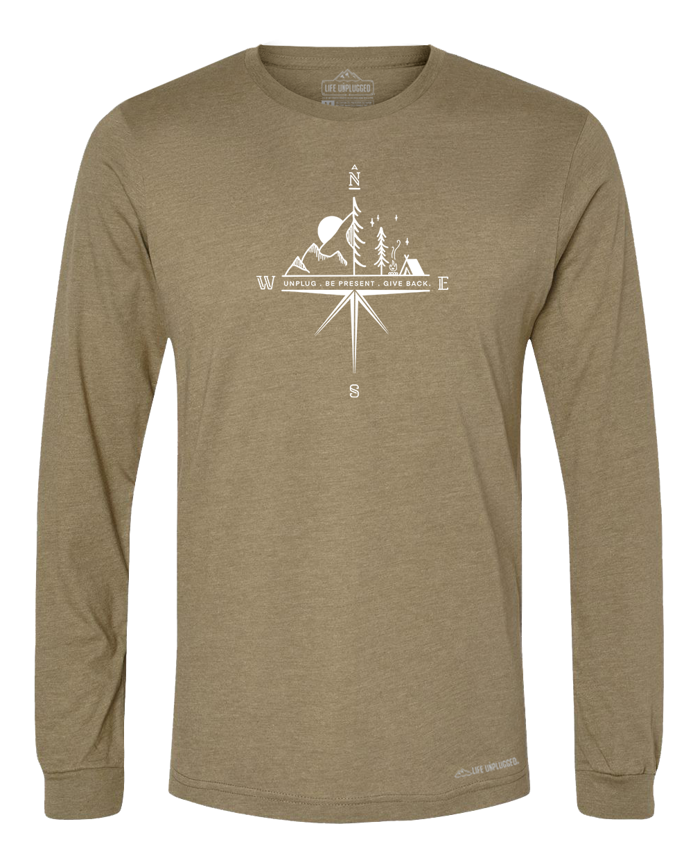 Compass Mountain Scene Premium Polyblend Long Sleeve T-Shirt