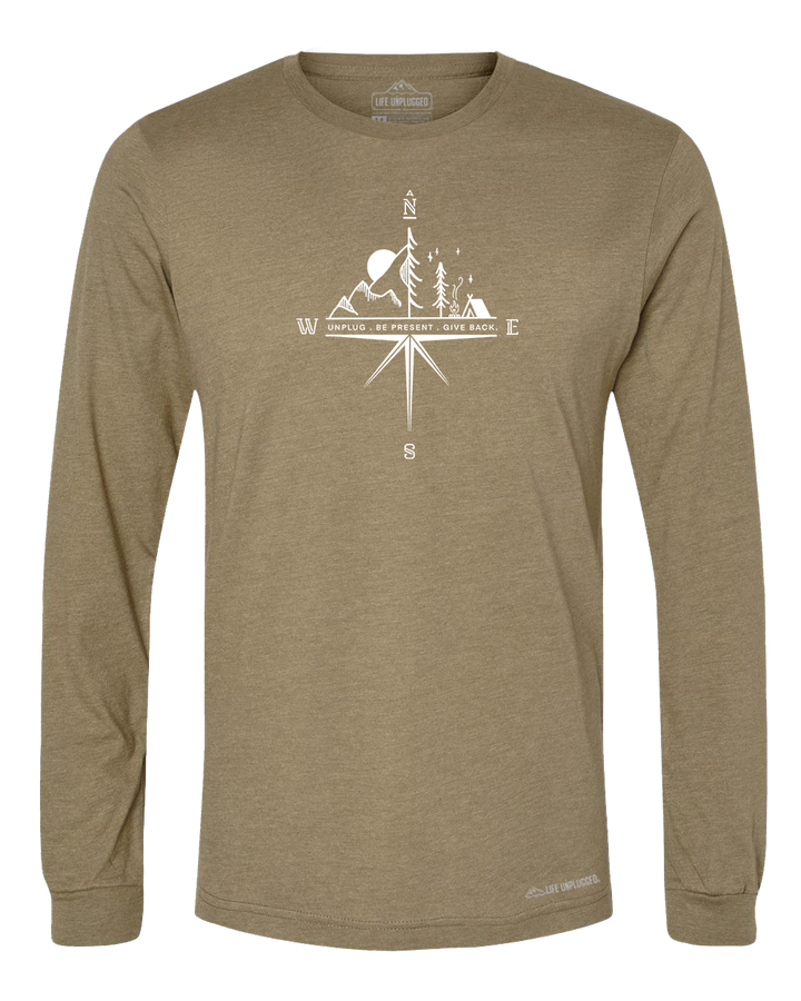 Compass Mountain Scene Premium Polyblend Long Sleeve T-Shirt