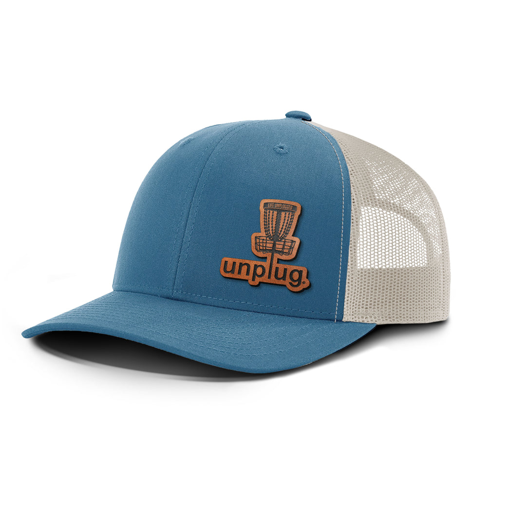 Disc Golf Snapback Leather Patch Hat