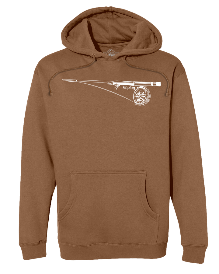 Fly Fishing Mountain Scene Heavyweight Hoodie