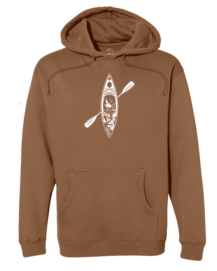 Kayak Mountain Scene Heavyweight Hoodie