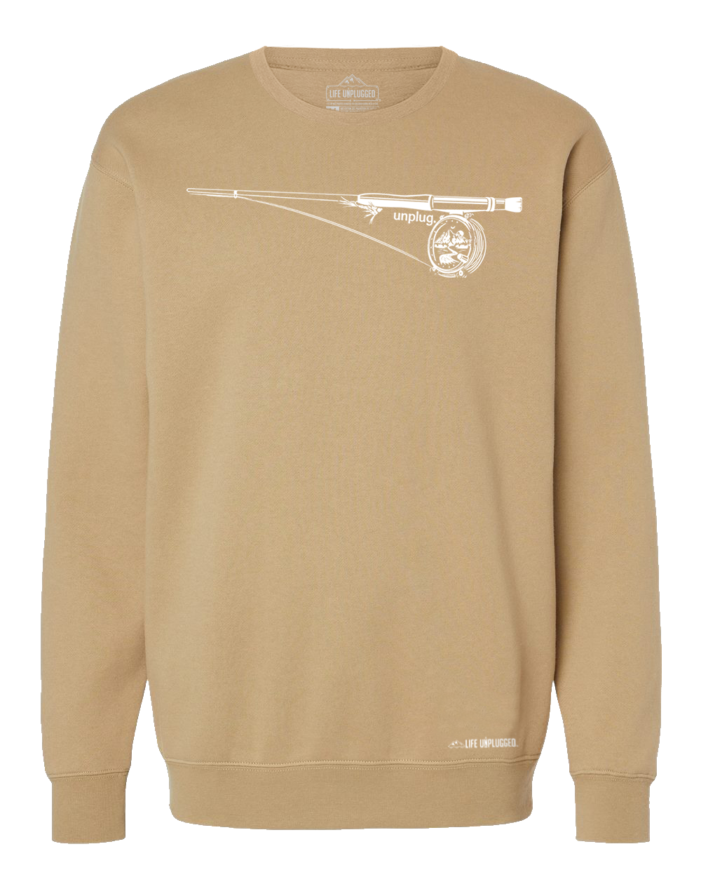 Fly Fishing Mountain Scene Heavyweight Crewneck Sweatshirt