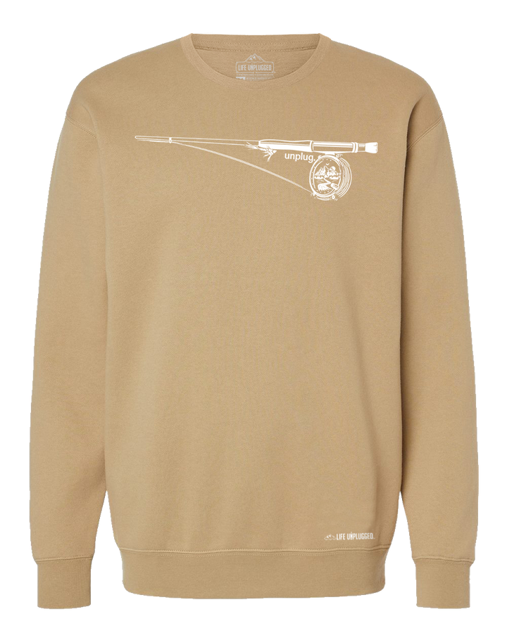 Fly Fishing Mountain Scene Heavyweight Crewneck Sweatshirt