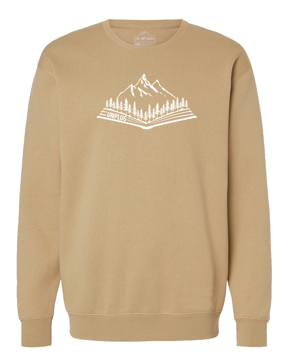 Open Book Mountain Scene Heavyweight Crewneck Sweatshirt