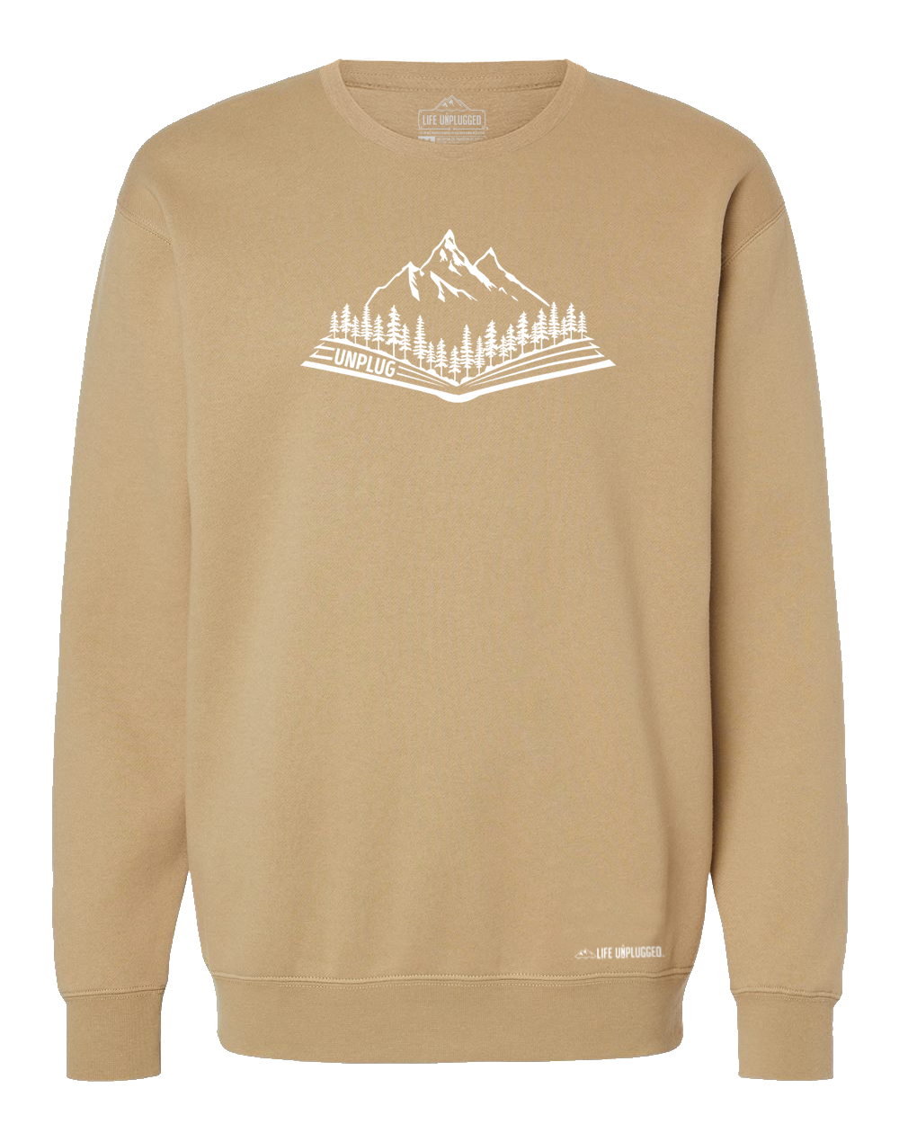 Open Book Mountain Scene Heavyweight Crewneck Sweatshirt