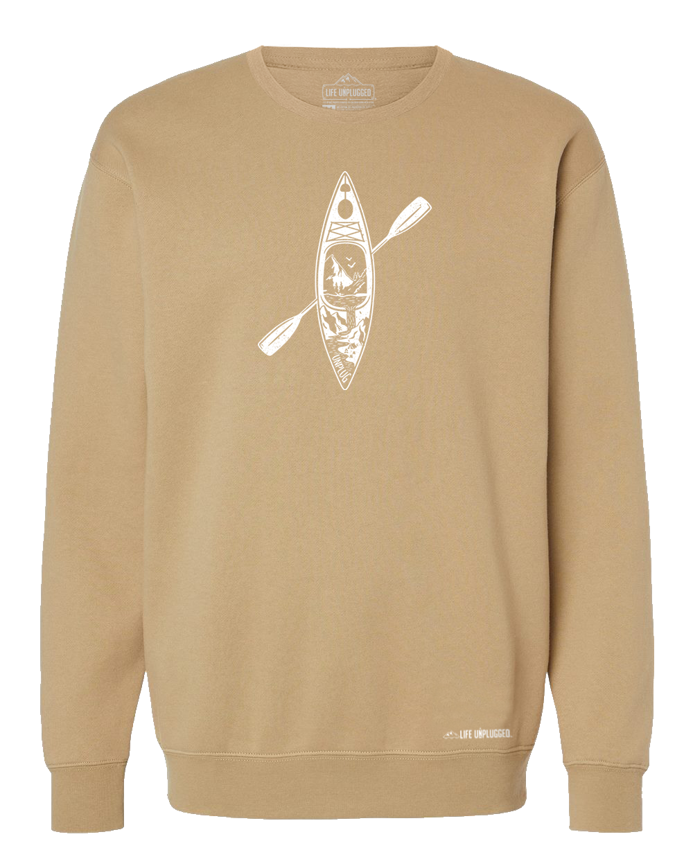 Kayak Mountain Scene Heavyweight Crewneck Sweatshirt