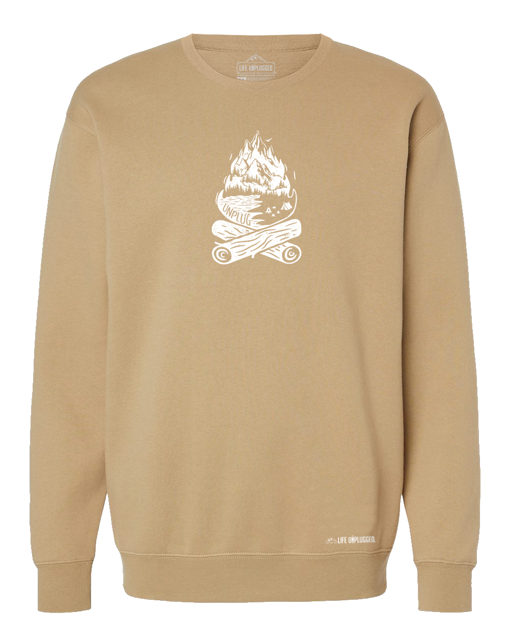 Campfire Mountain Scene Heavyweight Crewneck Sweatshirt