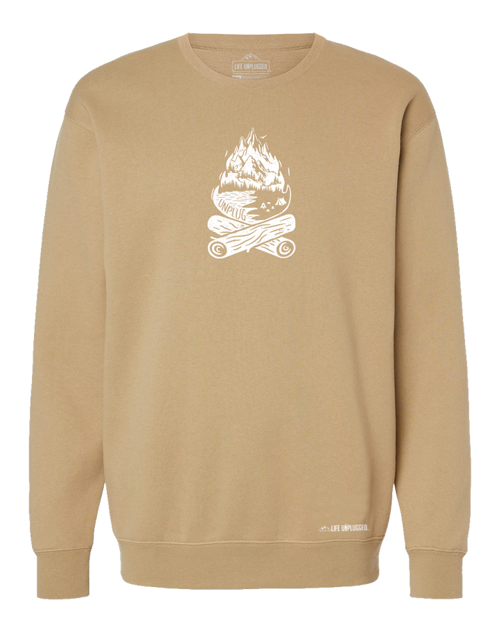 Campfire Mountain Scene Heavyweight Crewneck Sweatshirt