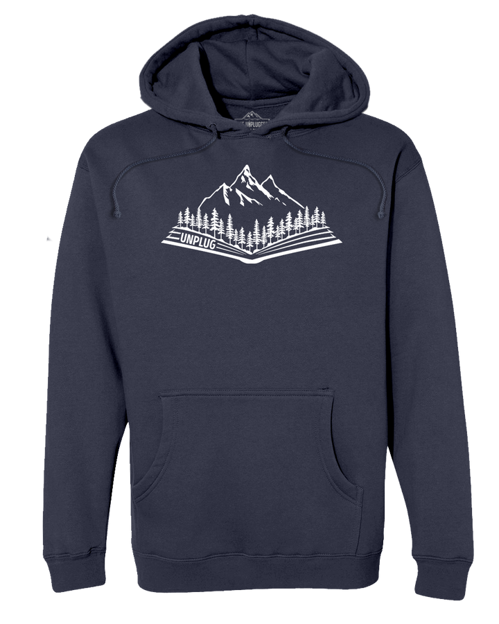 Open Book Mountain Scene Heavyweight Hoodie