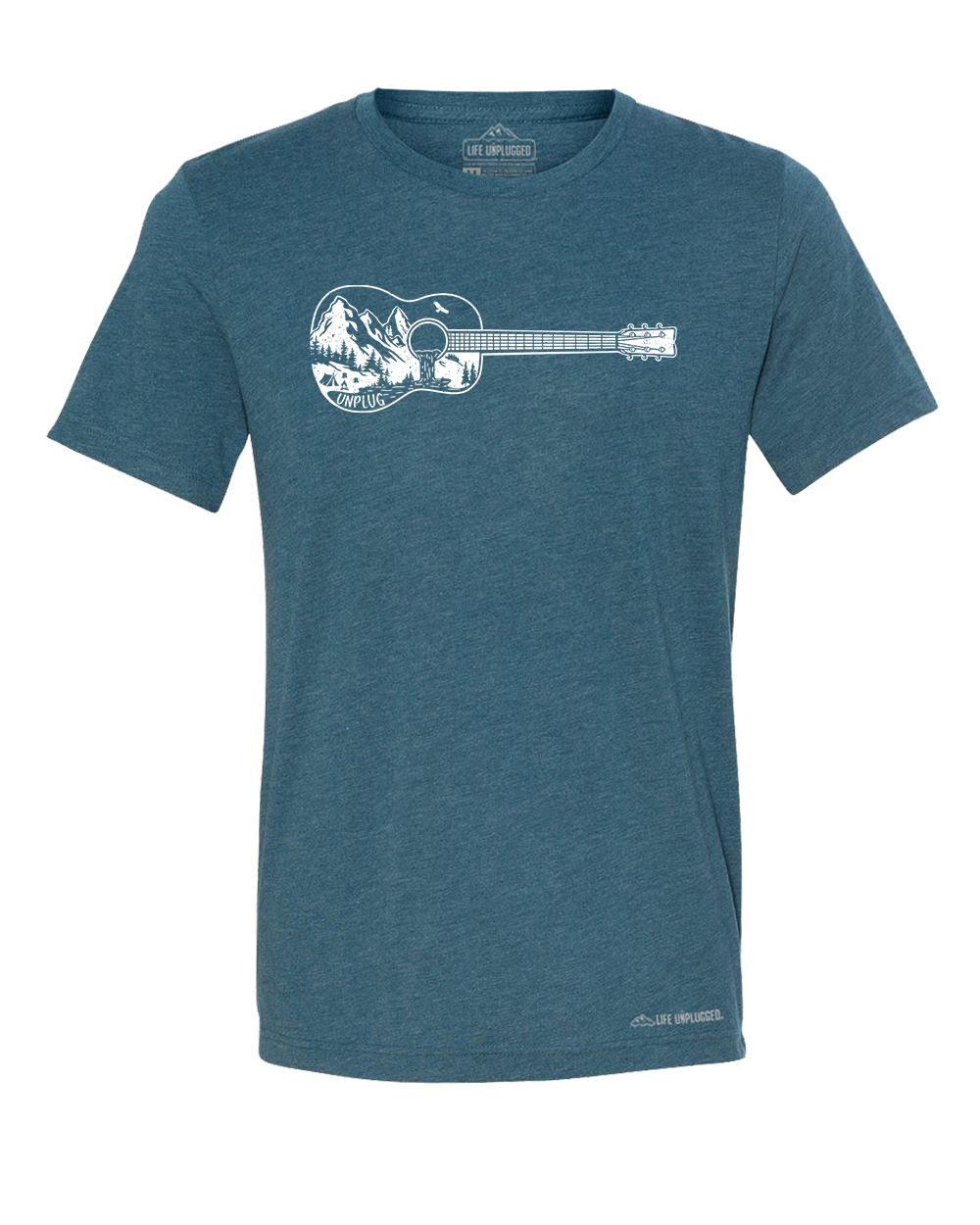 Guitar Mountain Scene Premium Triblend T-Shirt, XL / Maroon | Life Unplugged