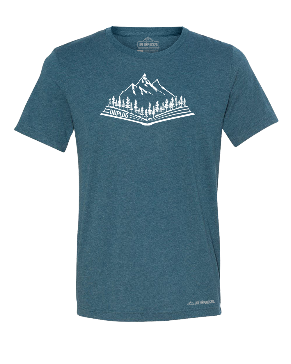 Open Book Mountain Scene Triblend T-Shirt