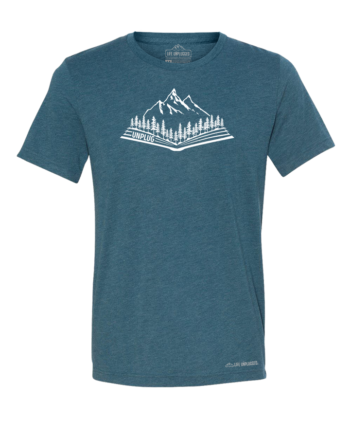 Open Book Mountain Scene Triblend T-Shirt