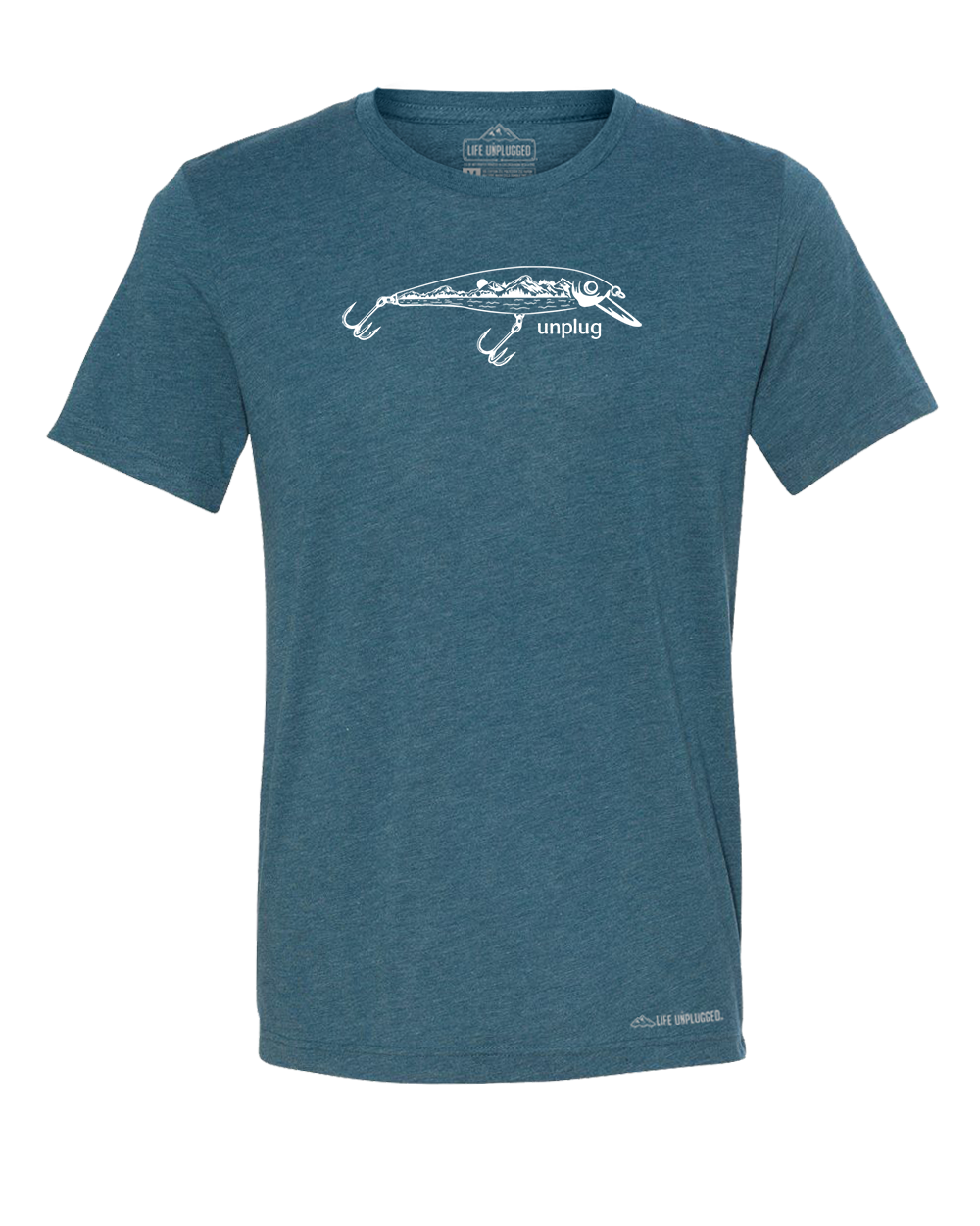 Fishing Lure Mountain Scene Triblend T-Shirt