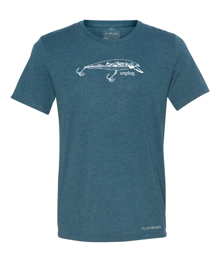 Fishing Lure Mountain Scene Triblend T-Shirt