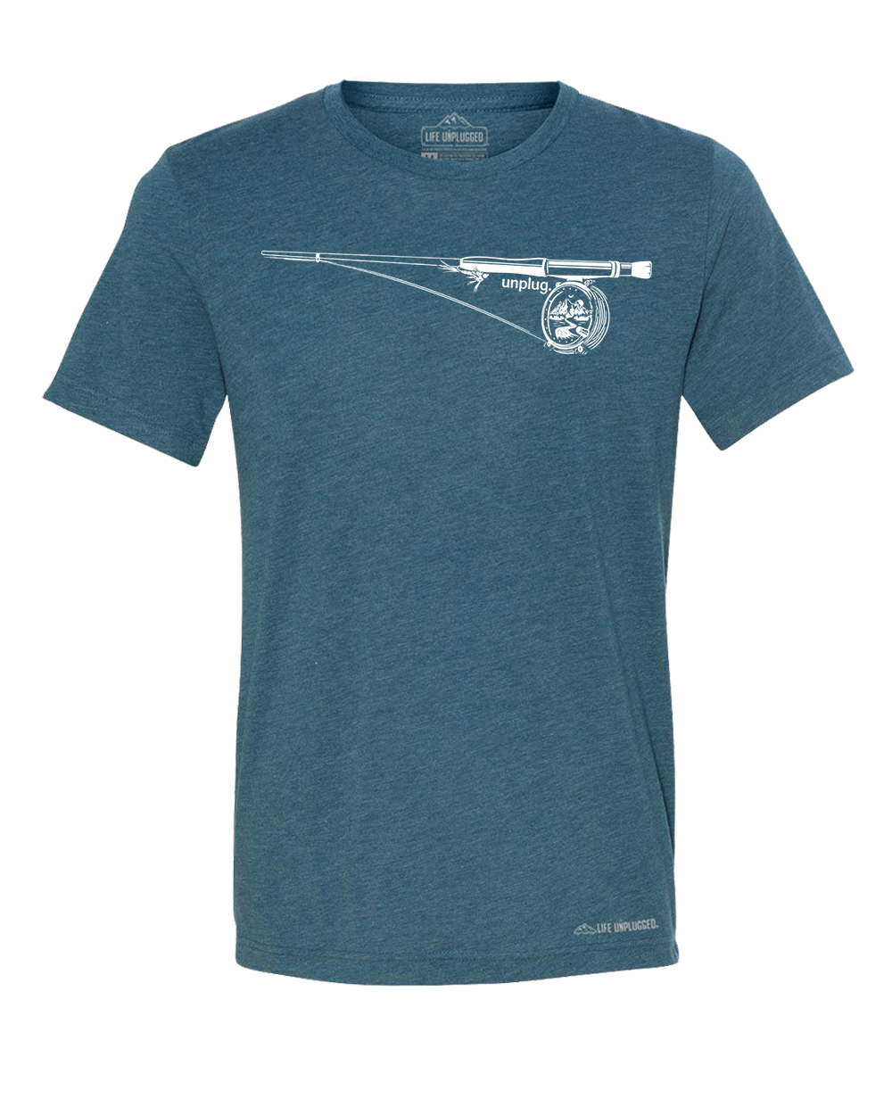 Fly Fishing Mountain Scene Triblend T-Shirt