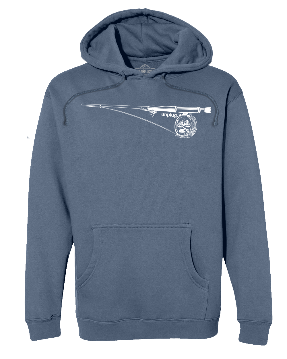 Fly Fishing Mountain Scene Heavyweight Hoodie