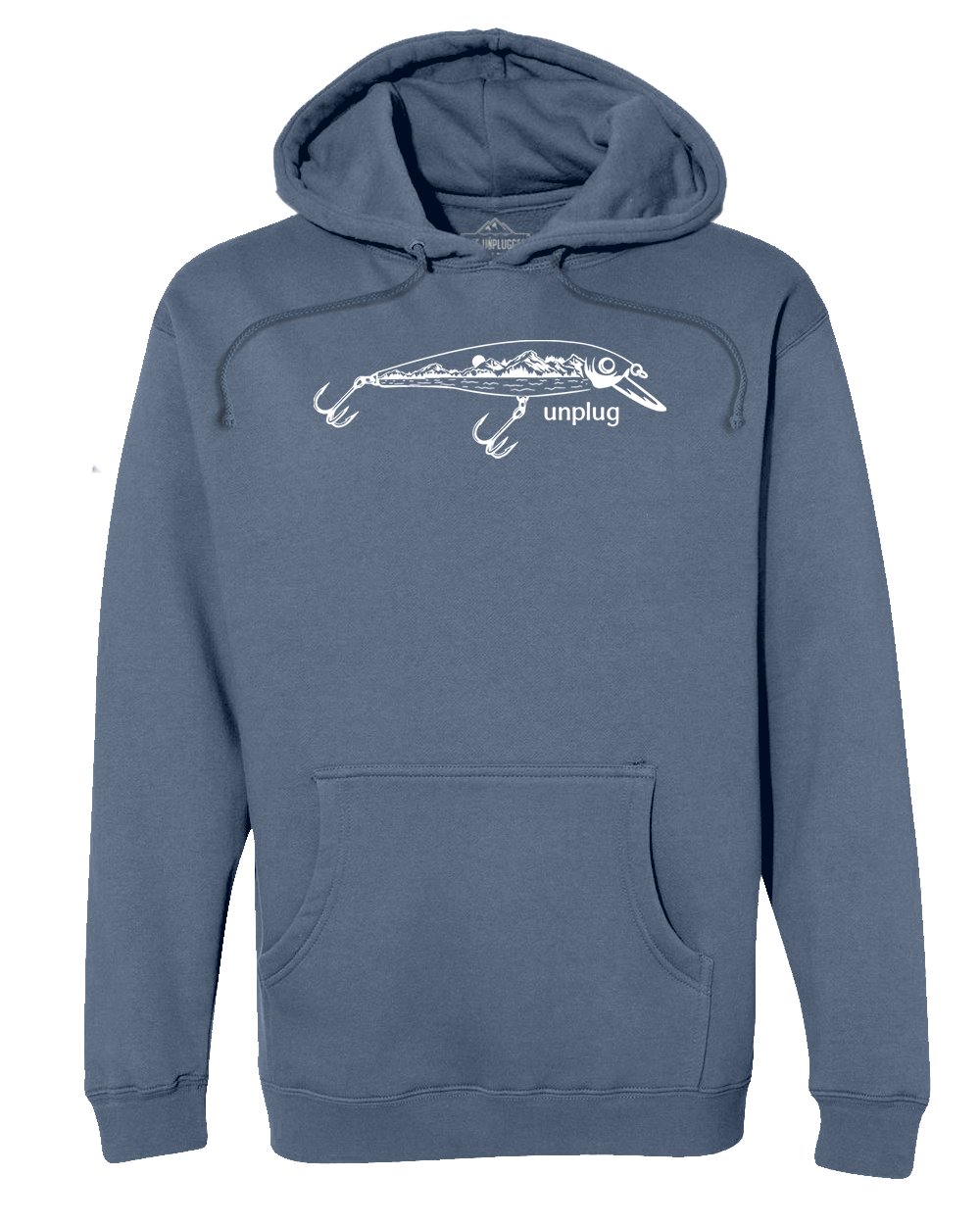 Fishing Lure Mountain Scene Heavyweight Hoodie