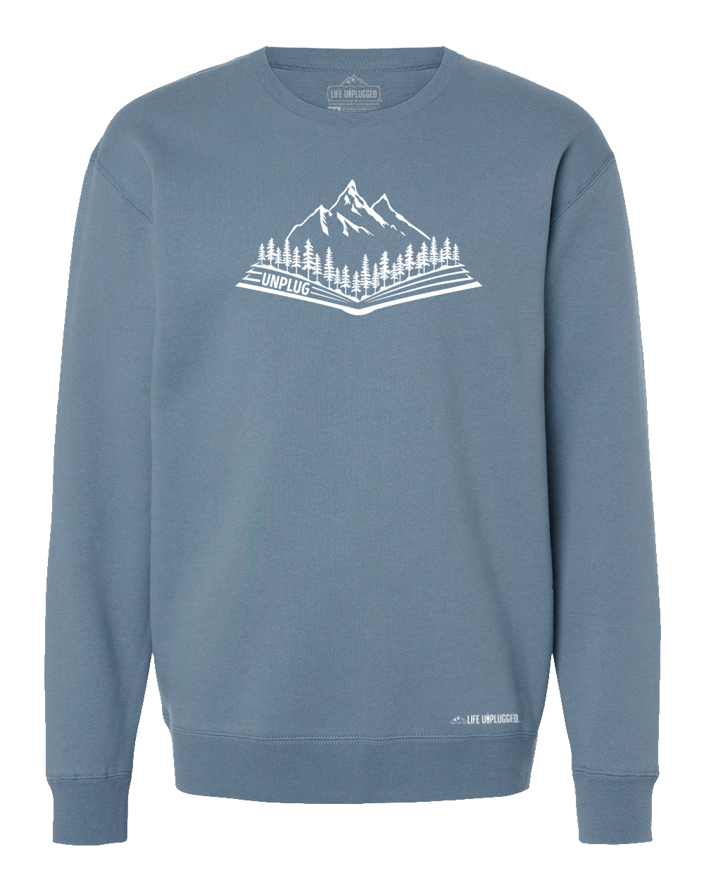 Open Book Mountain Scene Heavyweight Crewneck Sweatshirt