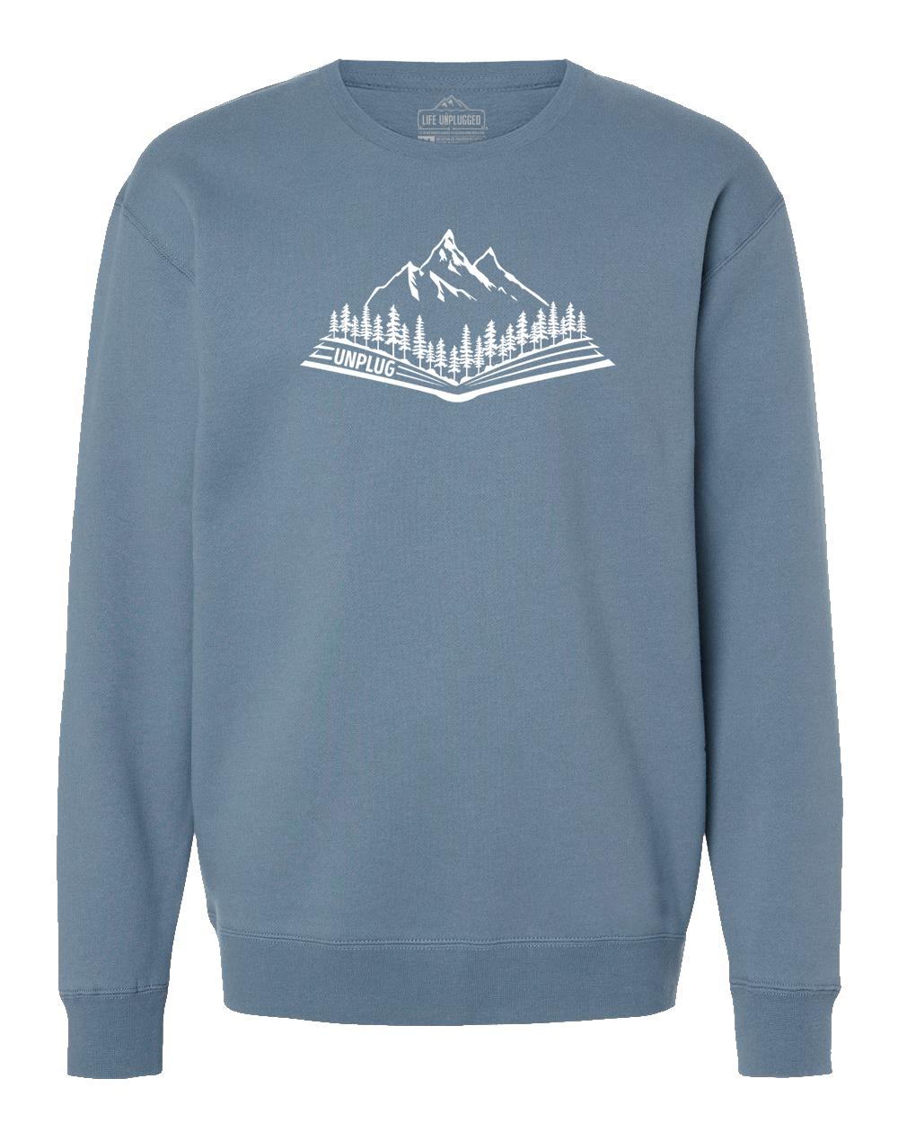 Open Book Mountain Scene Heavyweight Crewneck Sweatshirt